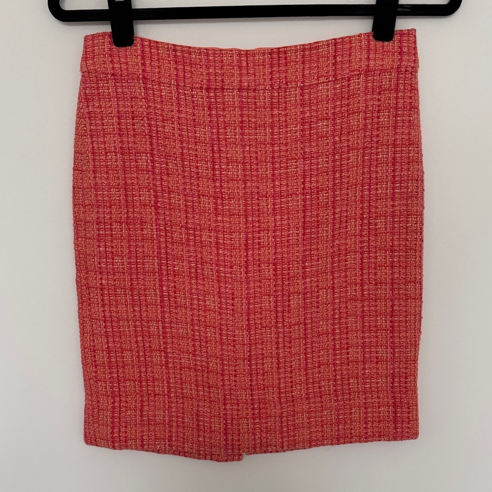 J. Crew Pink and Orange No 2. Pencil Tweed Skirt - Size 2